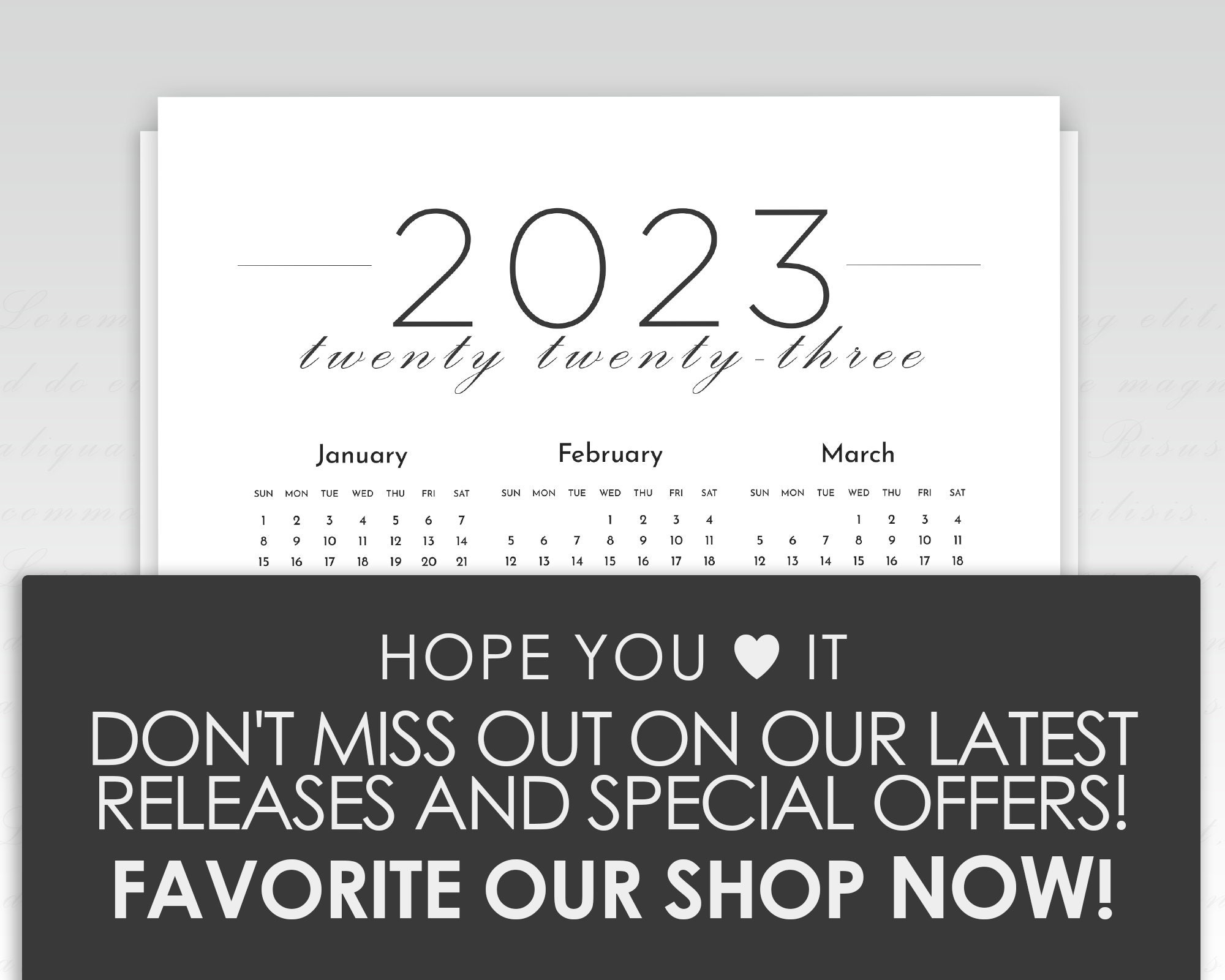 Printable 2023 Yearly Calendar, 2023 Year at a Glance Calendar ...