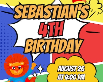 Super Hero Girls Birthday Invitation: Editable Kids Party Template (Digital)