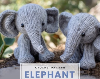 Virkmönster för amigurumi till elefanter: DIY-leksak (PDF-mönster)