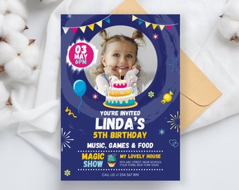 Elegant Spiral Birthday Invitation: Confetti Party (Printable PDF)