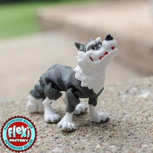 3D Printed Flexi Wolf with Articulated Tail and Legs