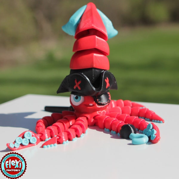 Flexi Factory Squid Pirate with Articulated Limbs - 3D Printed