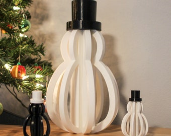 3D-geprinte plakjes kerstsneeuwpop