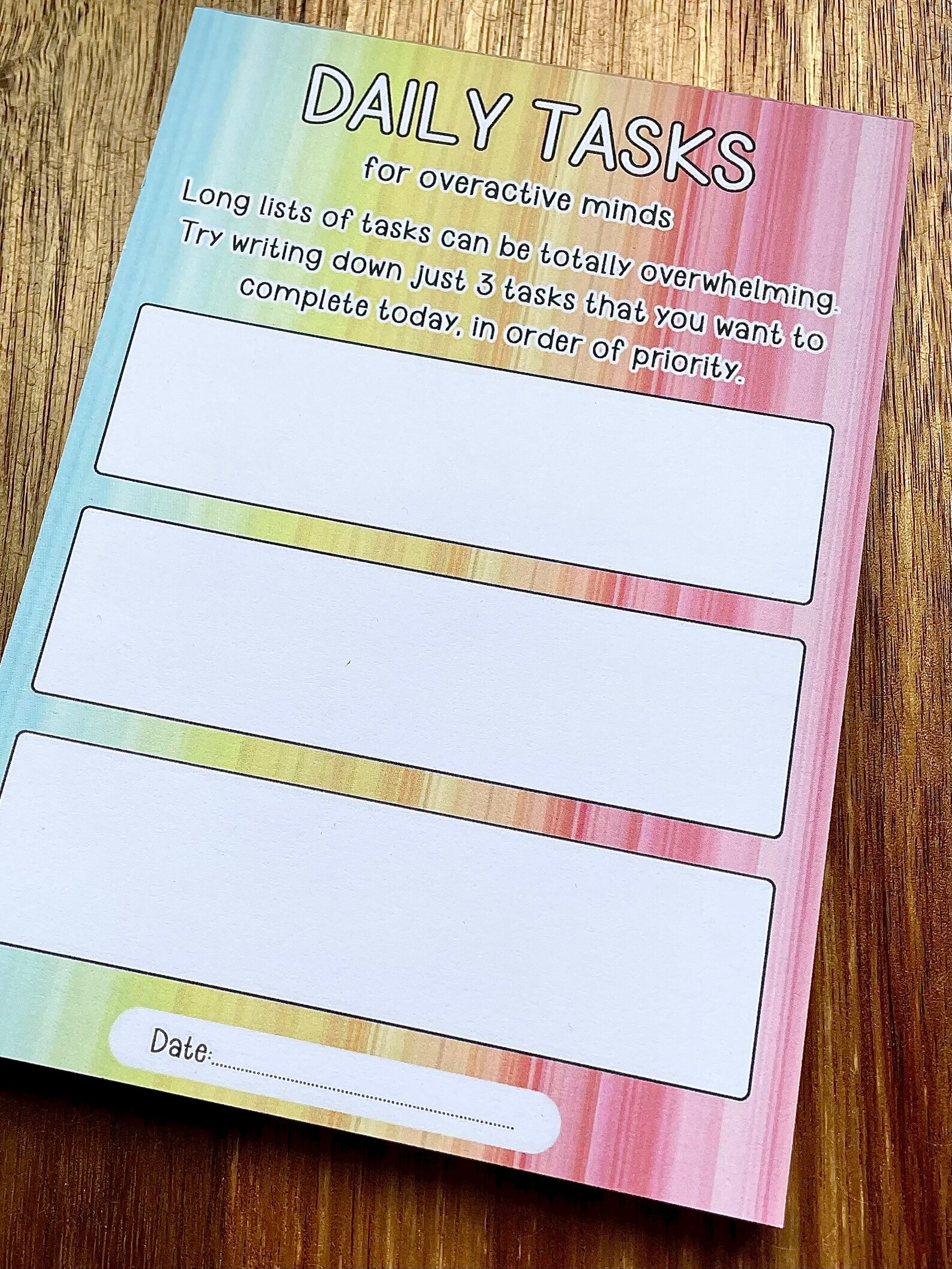 Simple Daily Task Priority Planner A6 Notepad, Letter Box Gifts, Mental ...