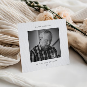 Personalised Photo Card, Add A Picture and Message, Birthday Thank you Anniversary Wedding Engagement Graduation Gift for Him or Her