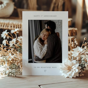Photo Greetings Card, Personalised Anniversary, Birthday, Christmas Memory Keepsake, Add a Picture Custom Greeting card, Gift for Him Her