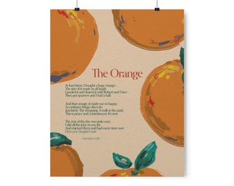 The Orange By Wendy Cope Poetry Graphic Poster