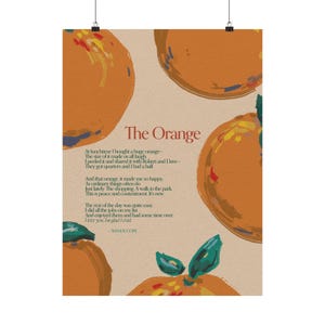 The Orange by Wendy Cope Poetry Graphic Poster - Etsy