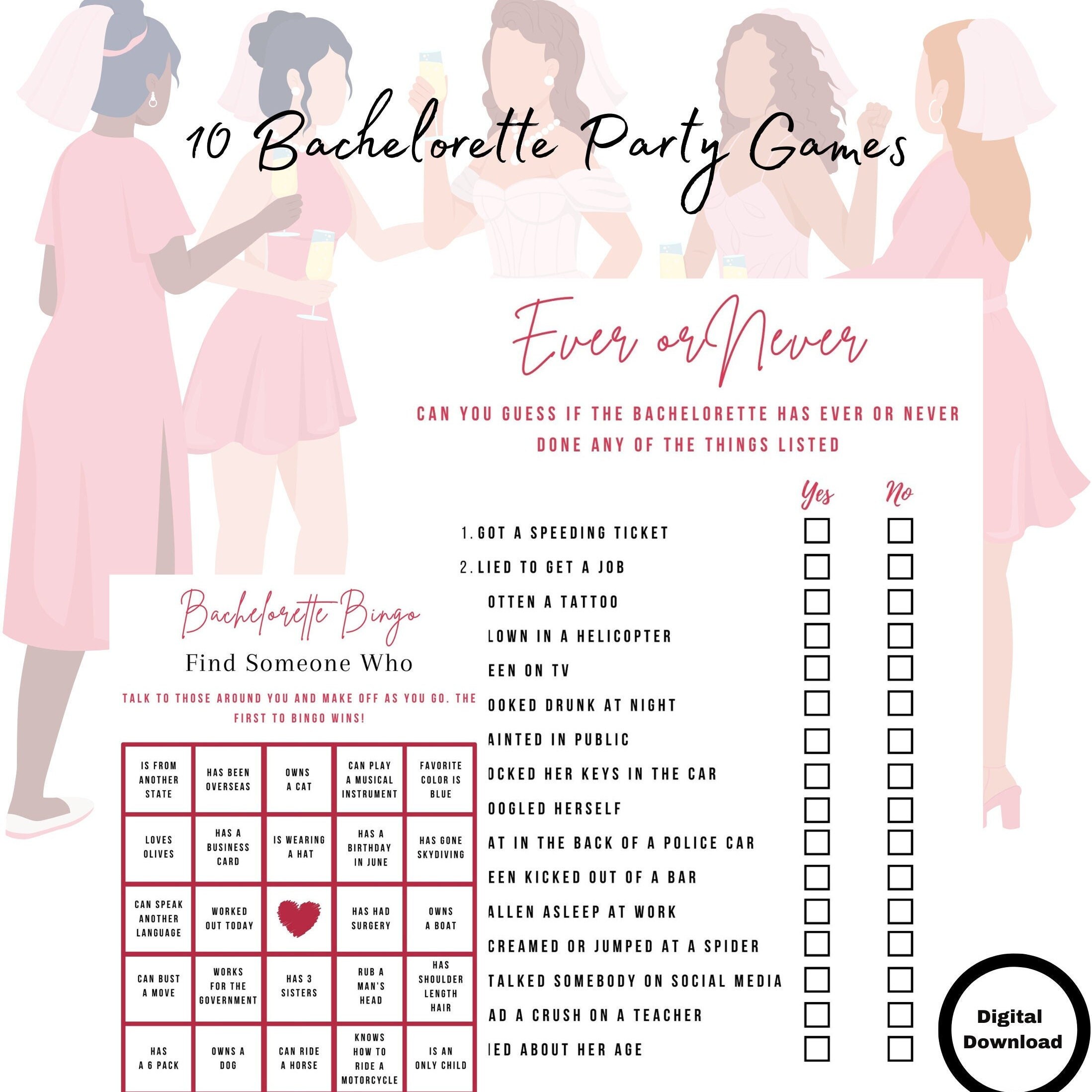 Bachelorette Party Games Printable Cards Clean Bachelorette Party Games for Women Bachelorette
