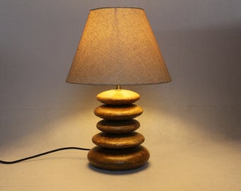 Wood Table Lamp (Pebble Design) without shade