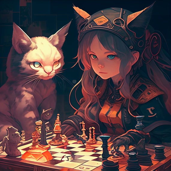 Anime Girl Sitting On Giant Chess Board Stock Illustration - Download Image  Now - Argentina, Chess Board, Chess Piece - iStock