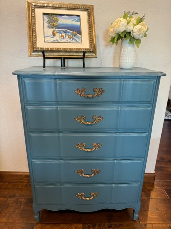 blue 5 drawer dresser Simmenfort - Navy Blue main image 1