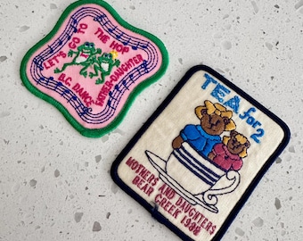 Vintage set of 2 80’s Girl Scouts of America Patches