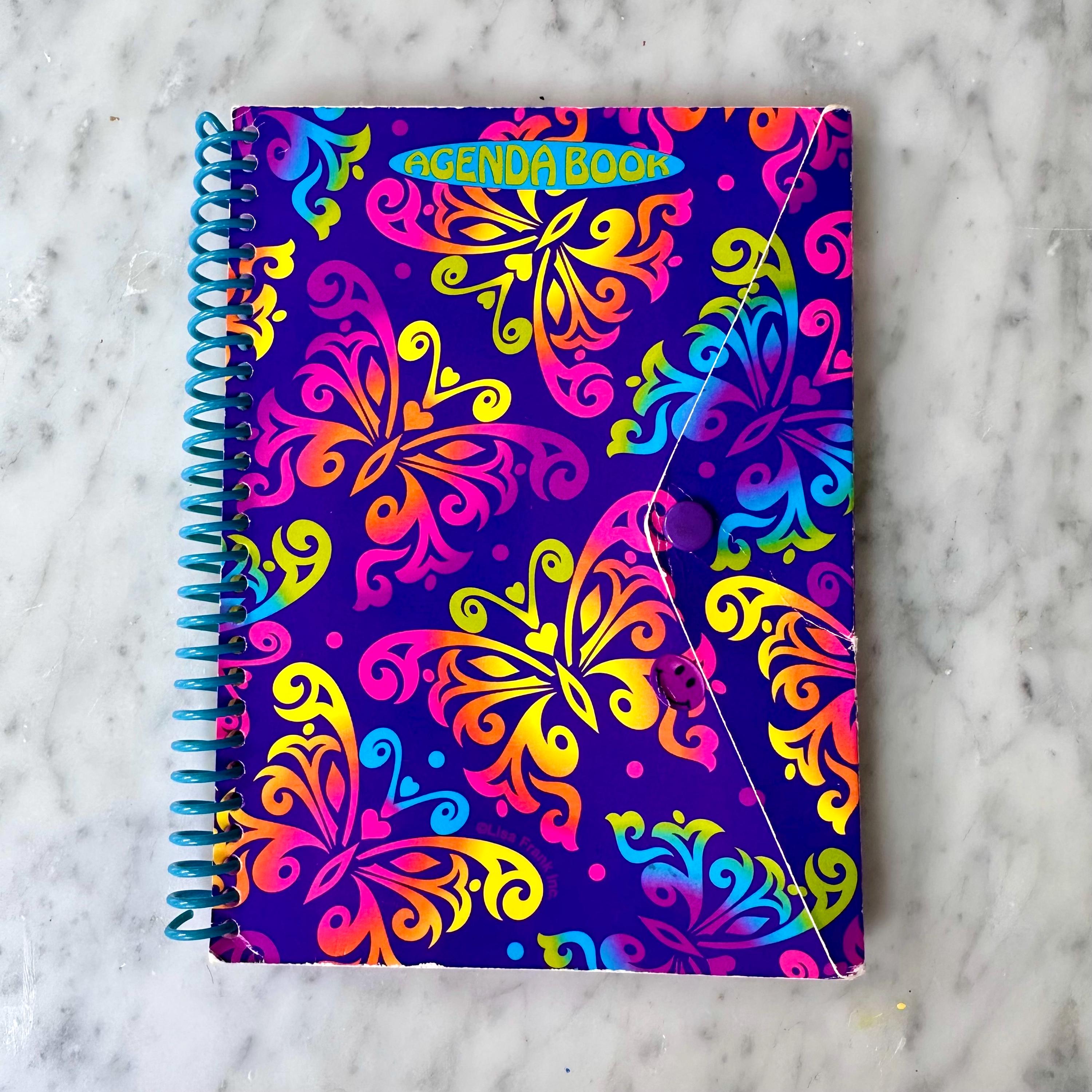 Vintage Lisa Frank Butterfly Snap Closure Agenda Organizer Planner