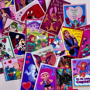 Paquete mixto de tarjetas de San Valentín vintage de los años 80, 90 y 2000