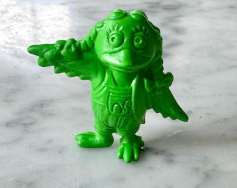 Figura de pájaro de PVC verde de McDonald's vintage de 1981
