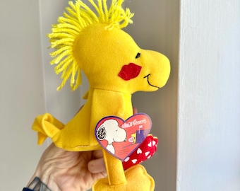 Peluche vintage de Woodstock de Whitman's Valentine, nuevo con etiquetas