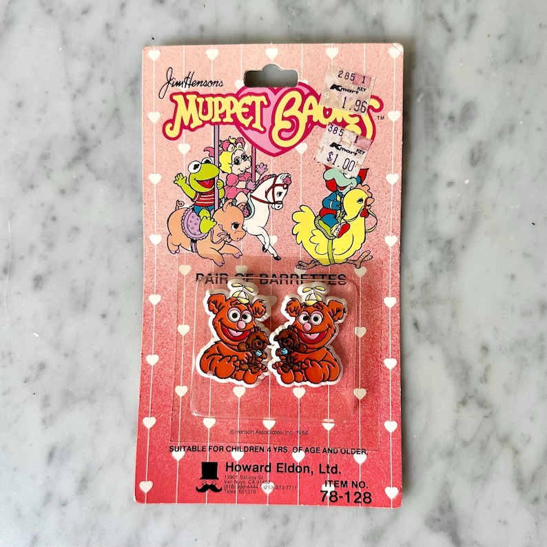 Vintage 80’s Muppet Babies Baby Fozzie Bear Barrettes, Unopened - Etsy ...