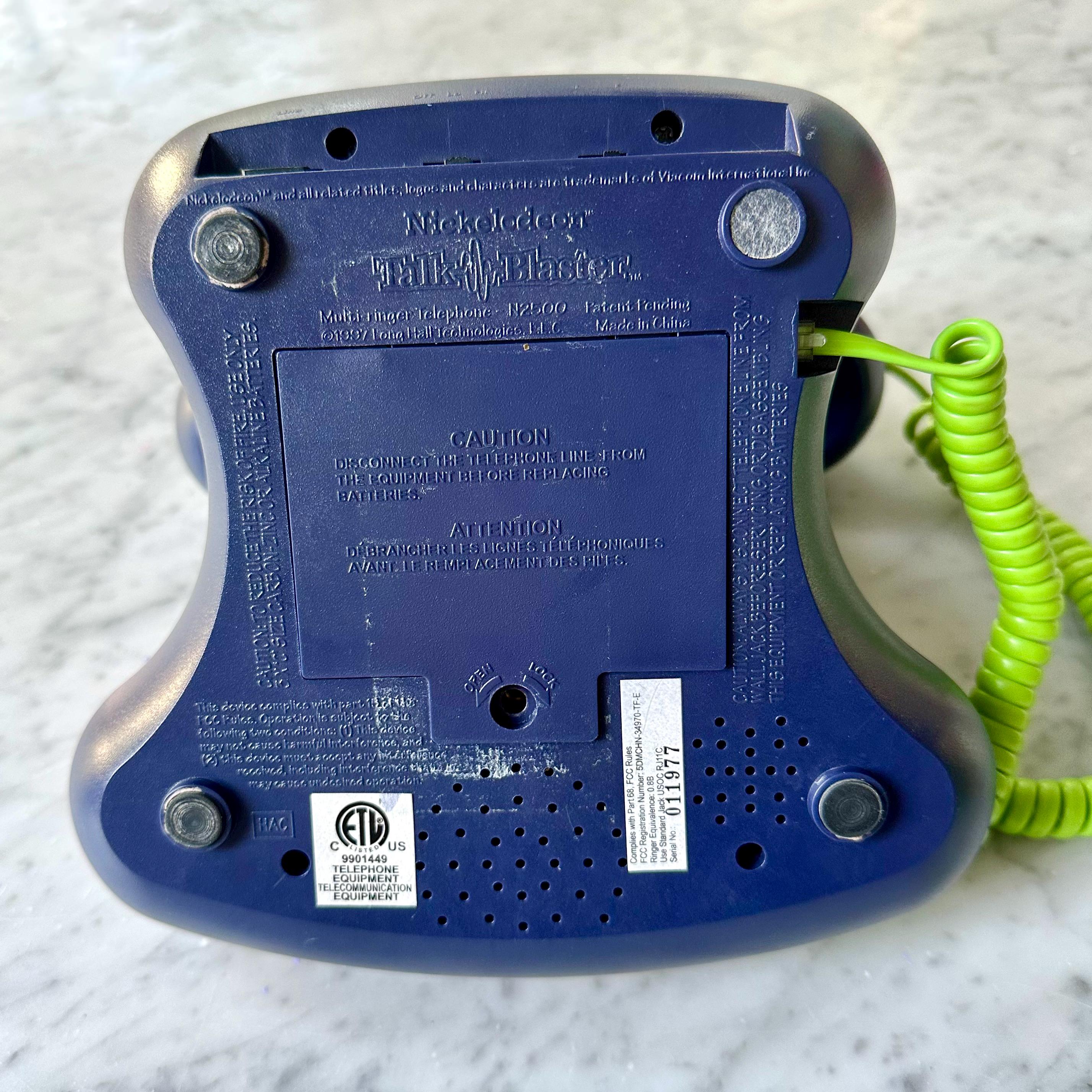1997 Vintage Nickelodeon Talk Blaster Landline Telephone 1997 Vintage Nickelodeon Talk Blaster Landline Telephone