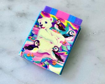 Borrador vintage de Lisa Frank Roary, el oso polar, de los años 90