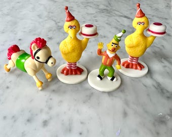 Vintage Wilton Sesame Street Big Bird Bert Cake Toppers Set of 4