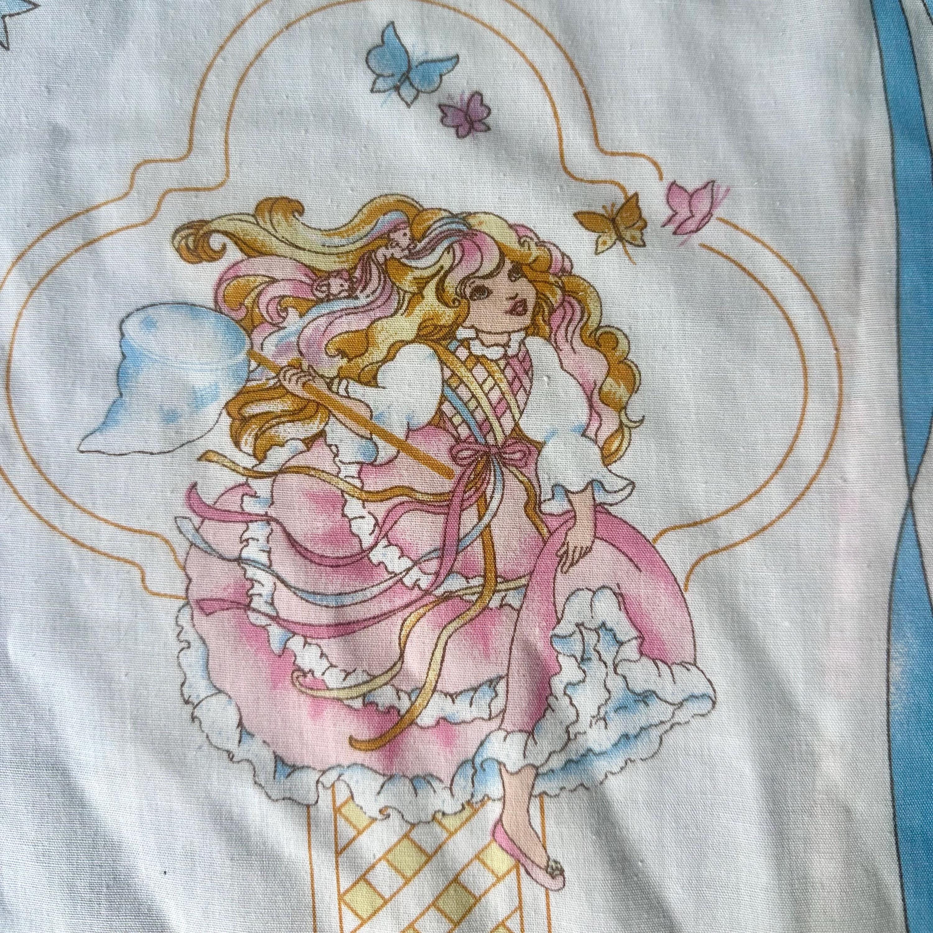 Vintage 1986 Lady Lovely Locks and the Pixietails Twin Bed Sheet