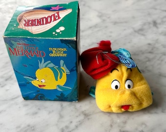 Vintage 1989 McDonald’s The Little Mermaid “Flounder” Plush Ornament