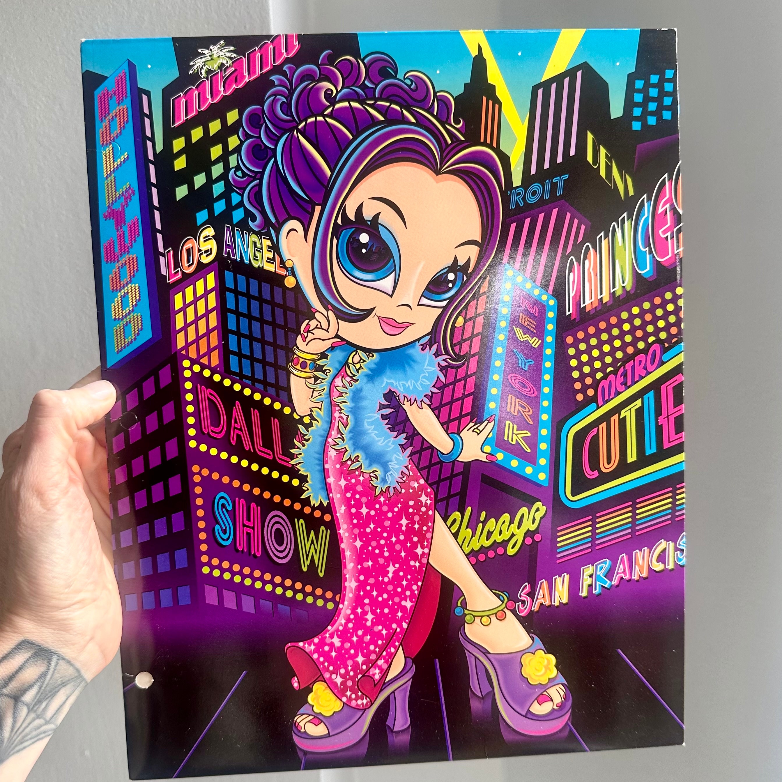 【希少】Lisa Frank Glamour Girl 2つ折りフォルダー　紙製 Vintage 2003 Lisa Frank Glamour Girl Folder - Etsy