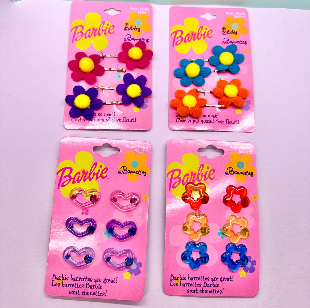 Y2K Barbie Barrettes New in Box Etsy