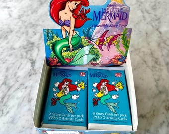 Paquete de cartas coleccionables vintage de los años 90, selladas, del set profesional de La Sirenita de Disney