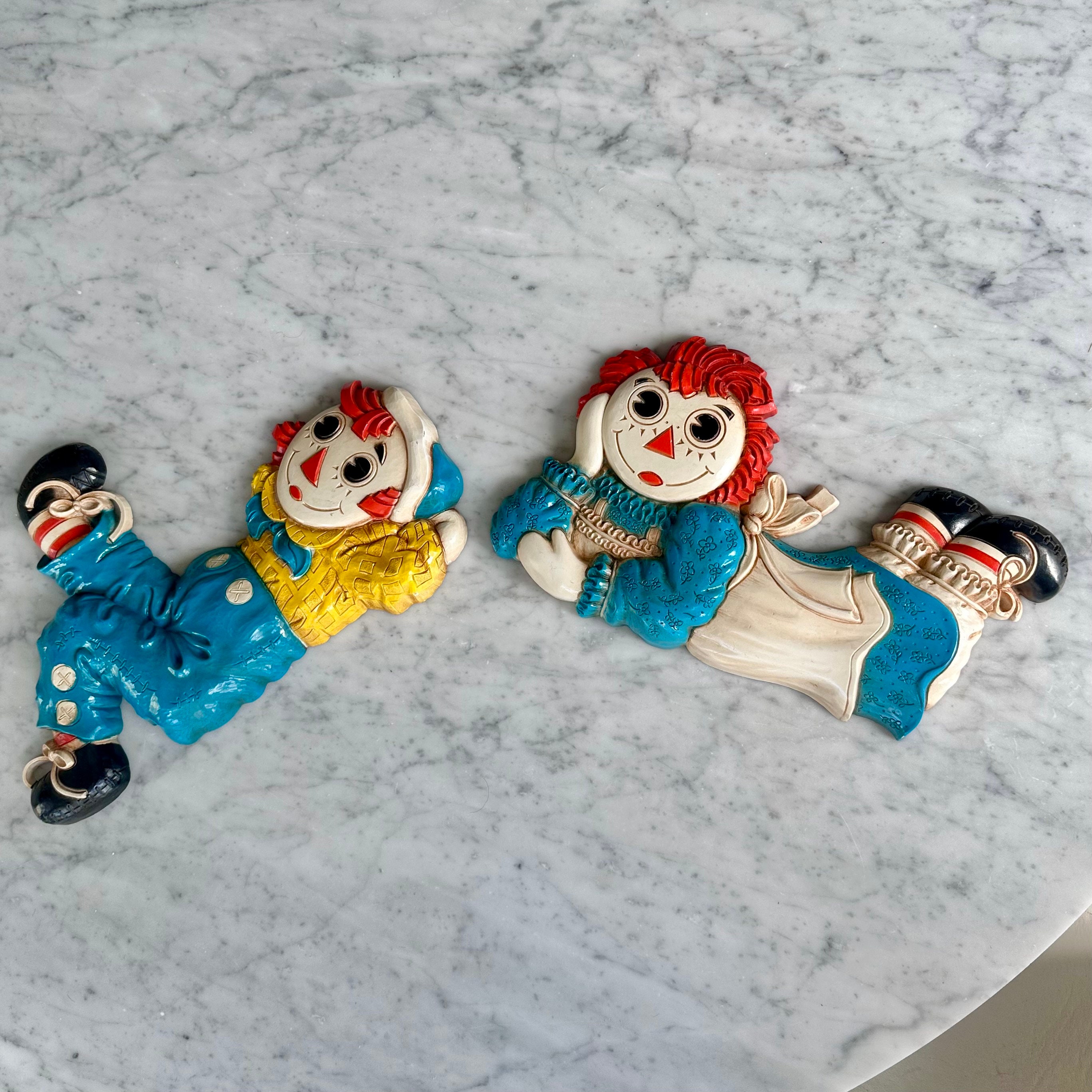 ビンテージ 1977's Raggedy Ann & Andy ミラー　壁掛け Vintage 1977 Raggedy Ann and Andy Wall Hangings Decor - Etsy