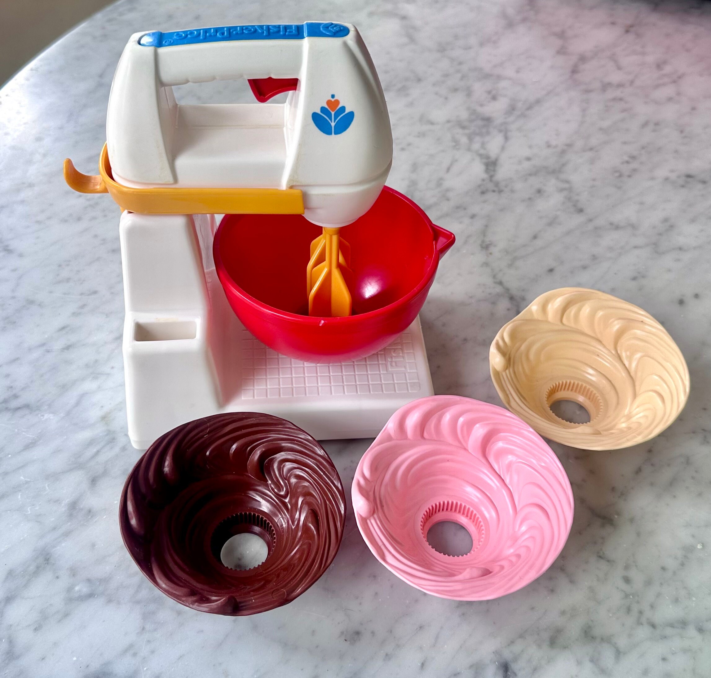 Vintage 1987 Fisher Price Fun With Food Mixer and Accessories