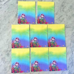 8 sheets of vintage 90’s Lisa Frank Rainbow Reef Skeeter Seal Stationary