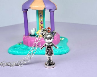 Collana con ciondolo in argento sterling Polly Pocket, bambola Tiny Tina