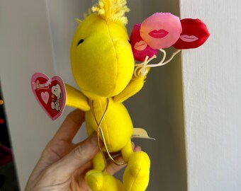 Peluche vintage de Woodstock de Whitman's Valentine, nuevo con etiquetas
