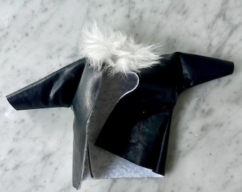 Vintage Barbie Faux Fur and Faux Leather Coat