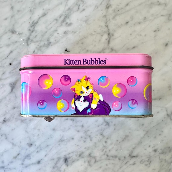 Vintage 1990's Lisa Frank Bead Mania Bubble Kittens Collectors Tin