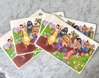 1970年代のヴィンテージマクドナルドキッズハッピーミールトレイ、6個