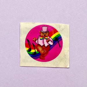 Pegatina del oso bailarín de Lisa Frank de los 80 imagen 1