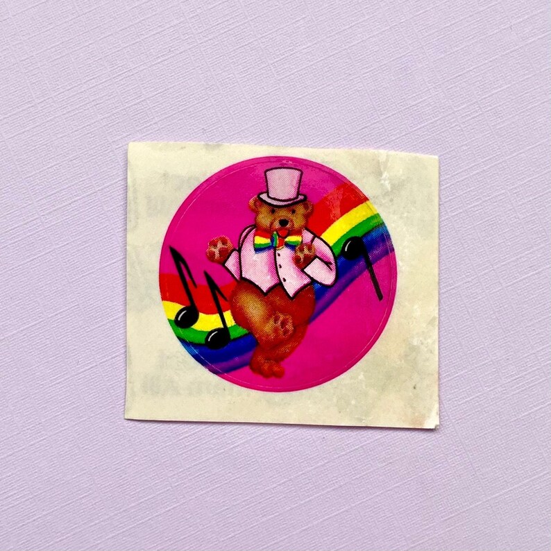 Pegatina del oso bailarín de Lisa Frank de los 80 imagen 1