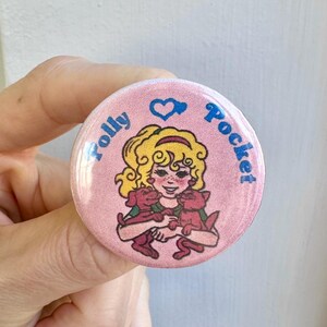 Vintage Style 1,5 ”Polly Pocket Abzeichen Pin Knopf