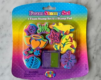 vintage Lisa Frank Foam Stamp Set, sealed