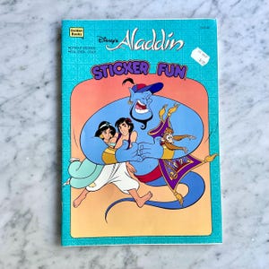 Vintage 1992 Disney’s Aladdin Sticker Fun Book, in new condition