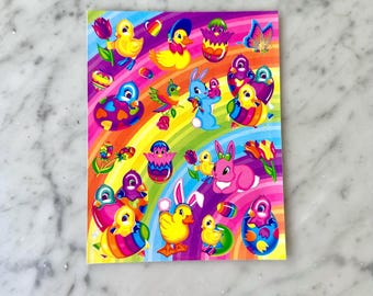 Vintage Lisa Frank Easter-stickervel jaren 90