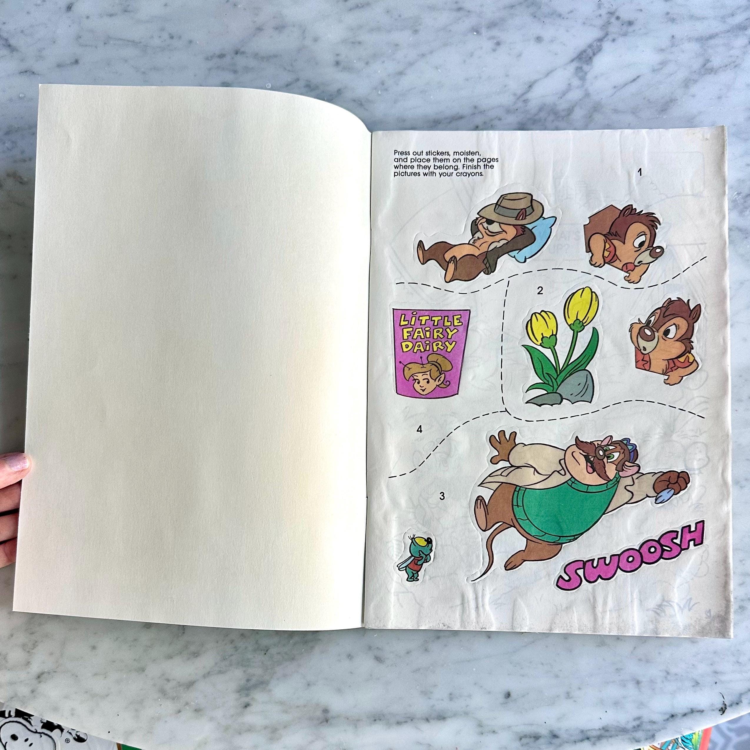 Vintage 1989 Chip N' Dale Rescue Rangers Sticker Fun Book WATER
