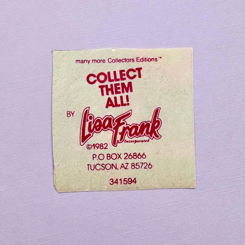 1982 Lisa Frank Bear Riding Unicorn Sticker image 3