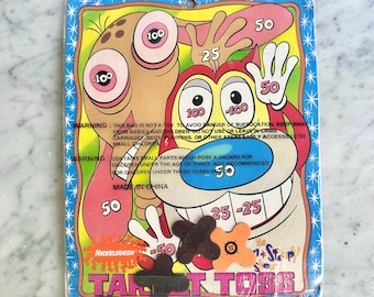 Gioco di lancio del bersaglio magnetico Ren e Stimpy di Nickelodeon SNICK del 1994