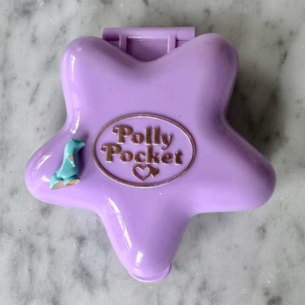 Vintage 1992 Polly Pocket Fairy Fantasy Compact with Blue Otter