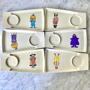 Vintage 1970's Mcdonald's Kid's Happy Meal Trays, Complete Set of