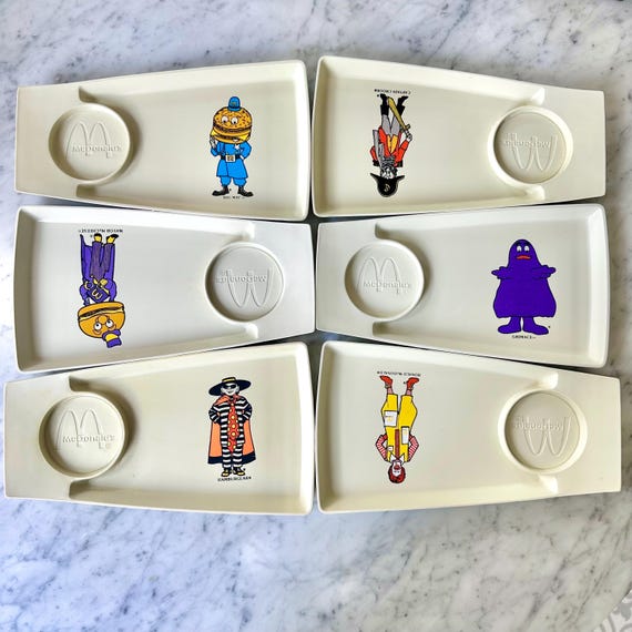未使用全６種 1970s USAビンテージ マクドナルド キッズミールトレイ 1970's, McDonald's ,Plastic Kids Meal Trays (Set of 6
